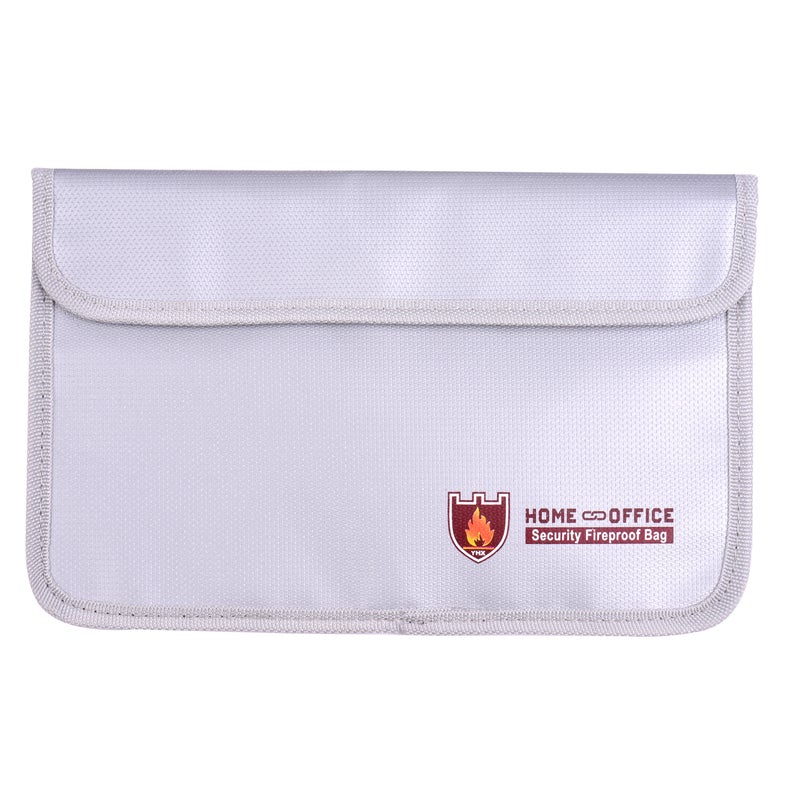 Double Zipper Fireproof Document Bag Silver  - Image 1