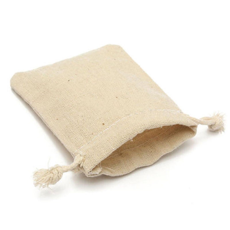 50 Piece Natural Burlap Bags Linen Pouches Sacks Beige  - Image 4