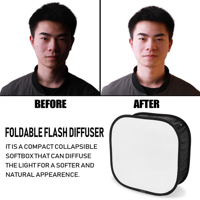 Generic - Multifunctional 410mm Mini Portable Foldable Flash Diffuser Black - Image 1