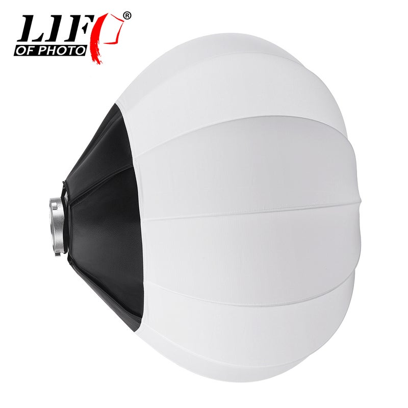 Generic - Lantern Style Foldable Softbox Lighting Modifiers Round Shape Spherical 85cm White - Image 1