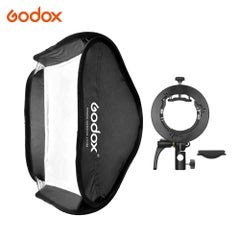 Flash Softbox Diffuser with S2-Type Bracket Bowens Mount Carry Bag 60 x 60cm Black