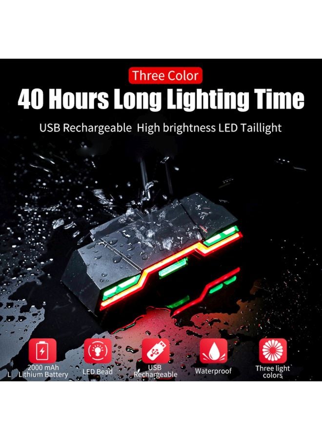 مصباح LED خلفي للدراجة قابل للشحن عبر USB – إضاءة خلفية فائقة السطوع 85 لومن مع ريموت لاسلكي - Image 5