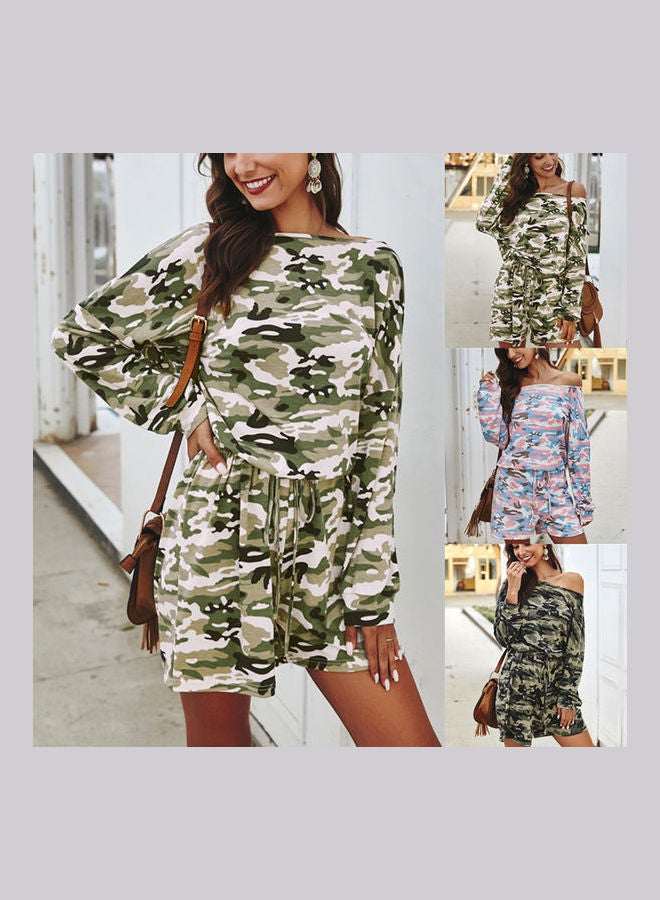 Camouflage Printed Drawstring Jumpsuit Army green  - Image 3
