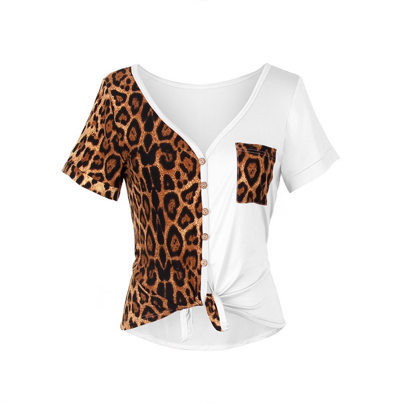 Leopard Printed Blouse White/Black/Brown  - Image 1