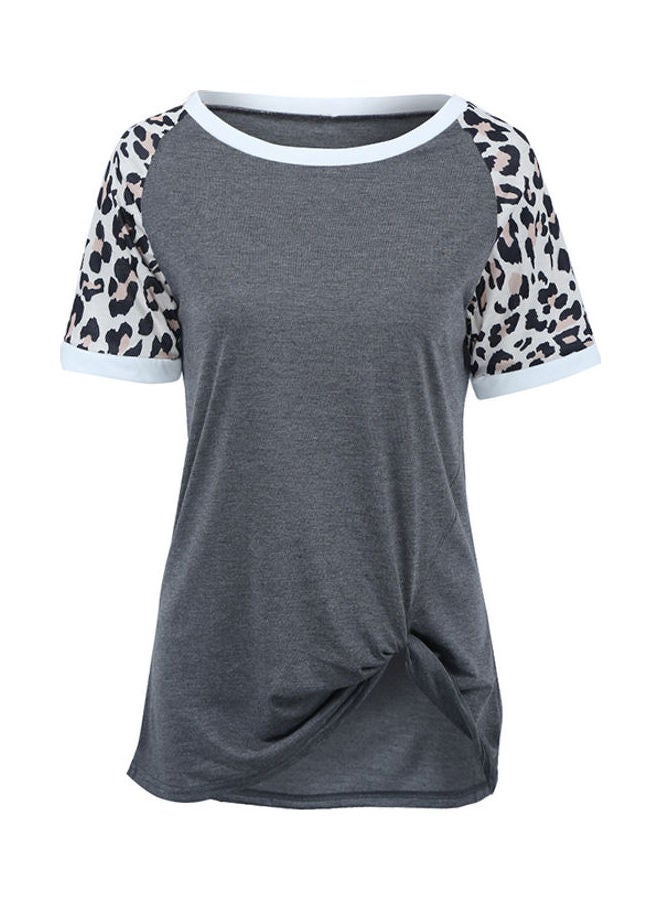 Leopard Printed T-Shirt Grey/White/Black - Image 1