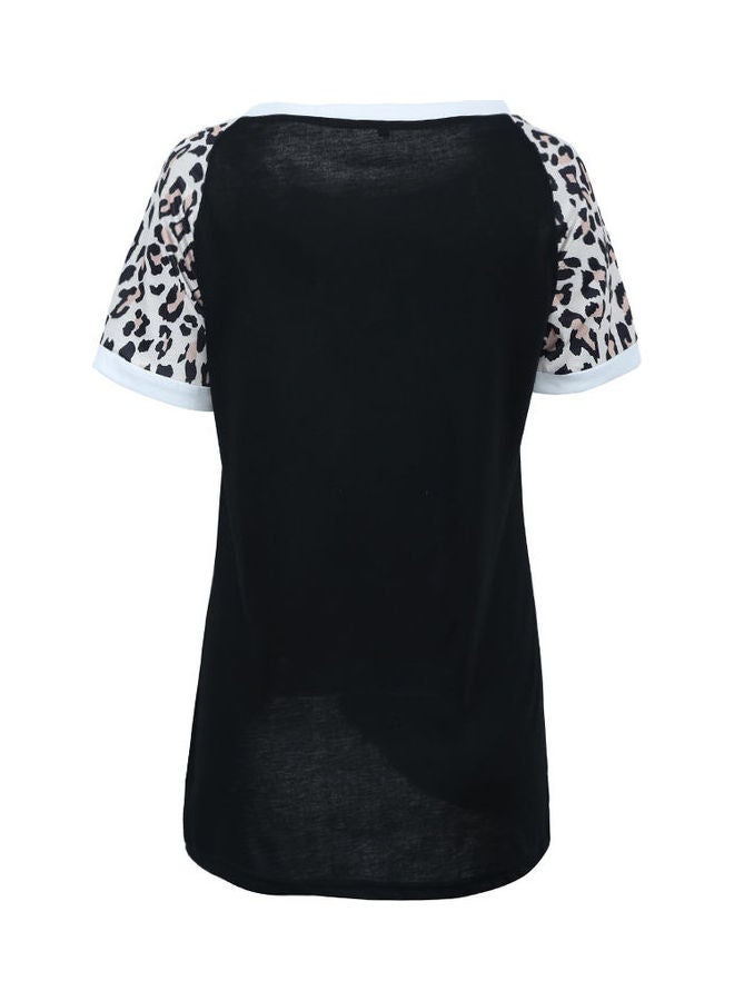 Generic Leopard Printed T-Shirt Black/White  - Image 2