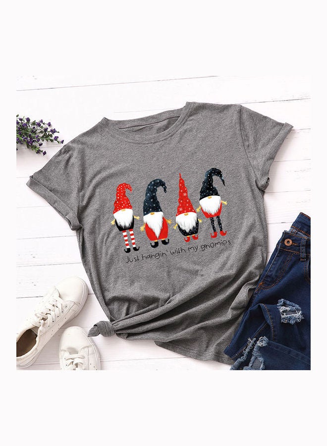 تيشيرت بطبعة كلمة Christmas رمادي داكن - Image 2