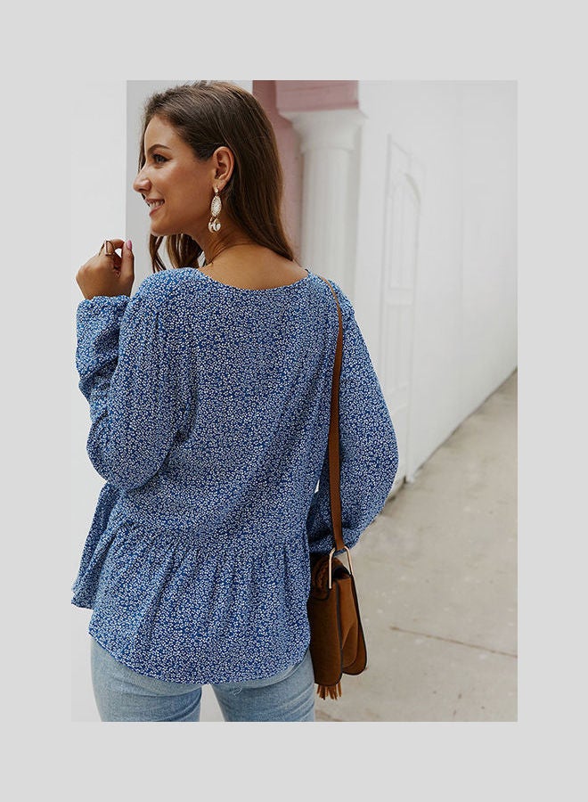 Floral Printed Blouse Blue  - Image 2