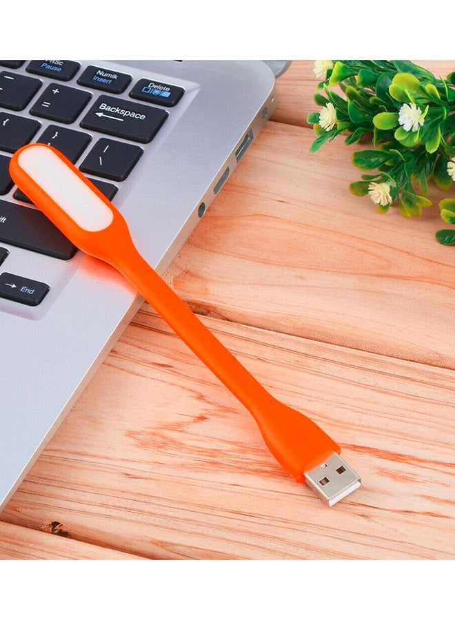 5-Piece Flexible Mini USB LED Night Light For Laptop And Power Bank Orange 16.51x1.78x0.89cm - Image 5