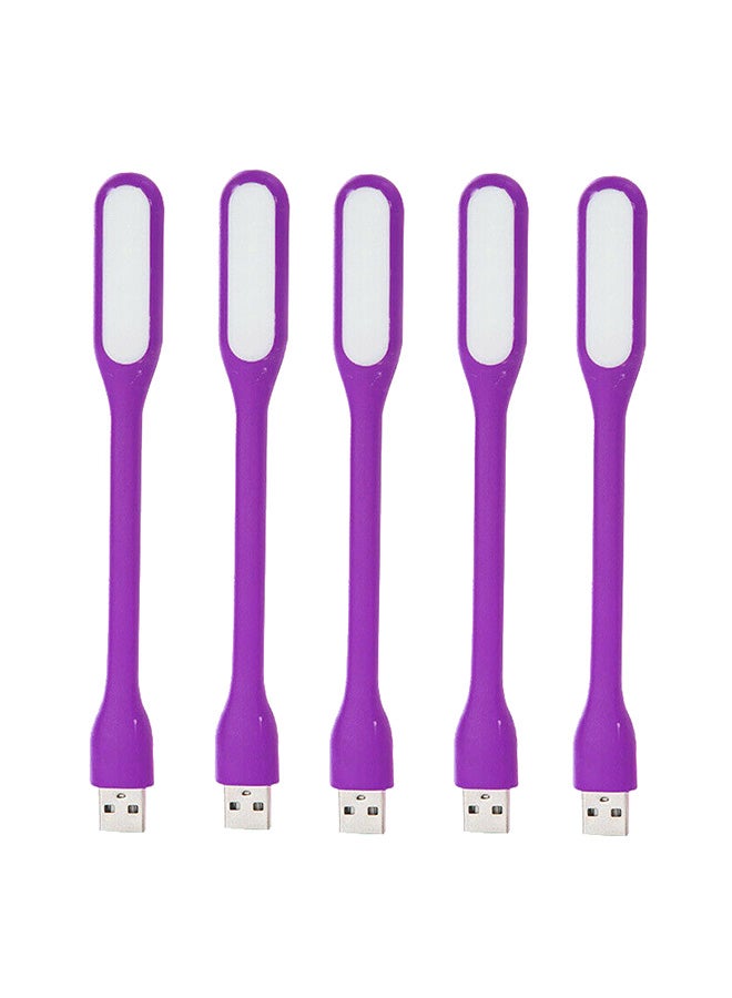 Generic 5-Piece Flexible Mini USB LED Night Light For Laptop And Power Bank Purple 16.51x1.78x0.89cm  - Image 1