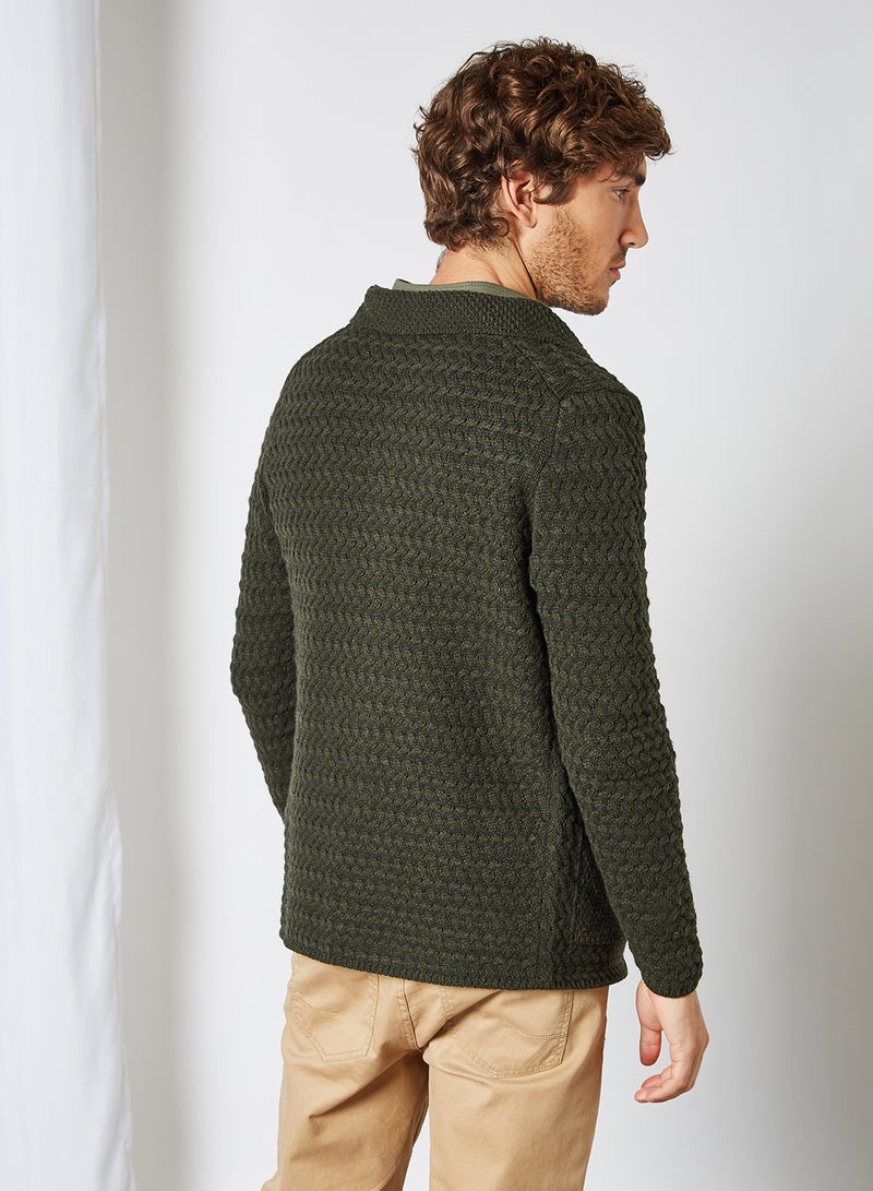 trendyol - Double Lapel Cardigan Khaki - Image 1