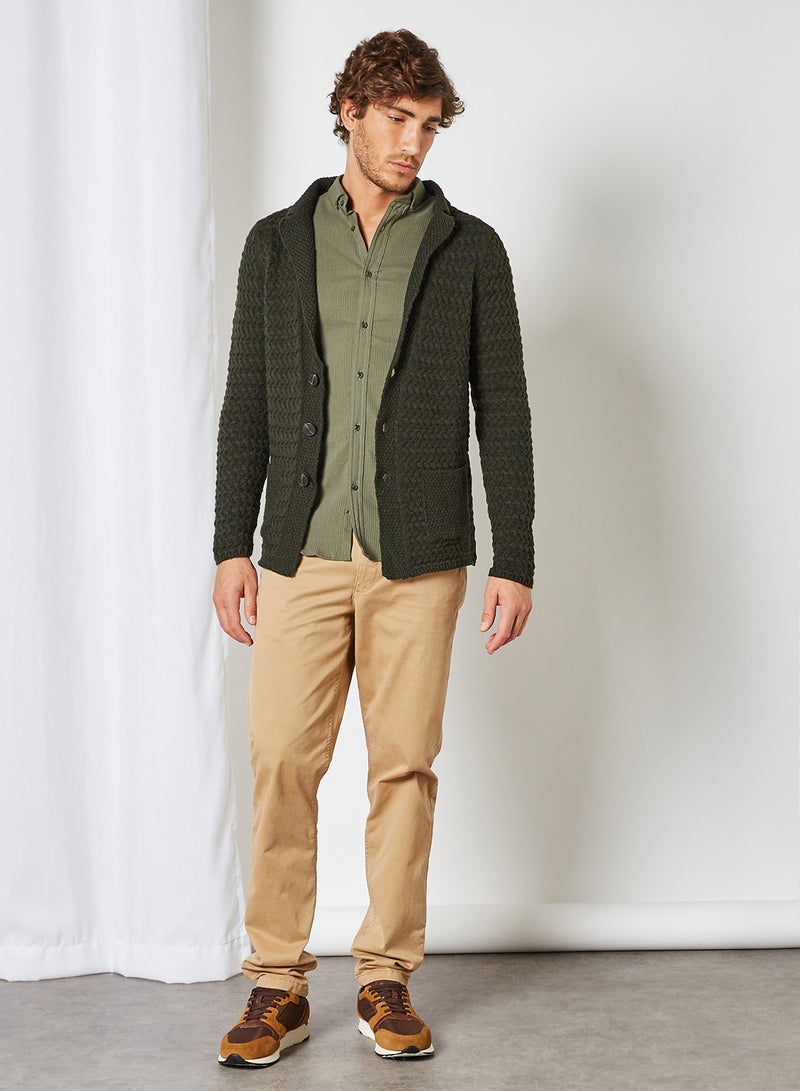 trendyol - Double Lapel Cardigan Khaki - Image 1