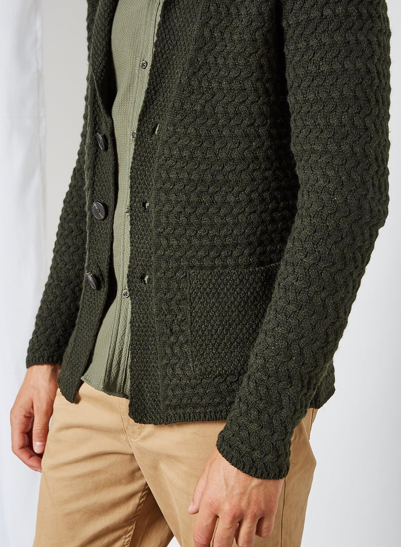 trendyol - Double Lapel Cardigan Khaki - Image 1