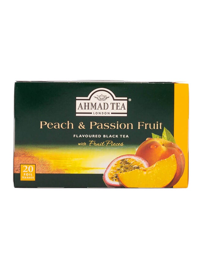أحمد تي شاي أسود بنكهة الخوخ وفاكهة زهرة الآلام 2جرام عبوة من 20 قطعة - Image 3