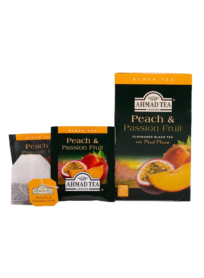 أحمد تي شاي أسود بنكهة الخوخ وفاكهة زهرة الآلام 2جرام عبوة من 20 قطعة - Image 4