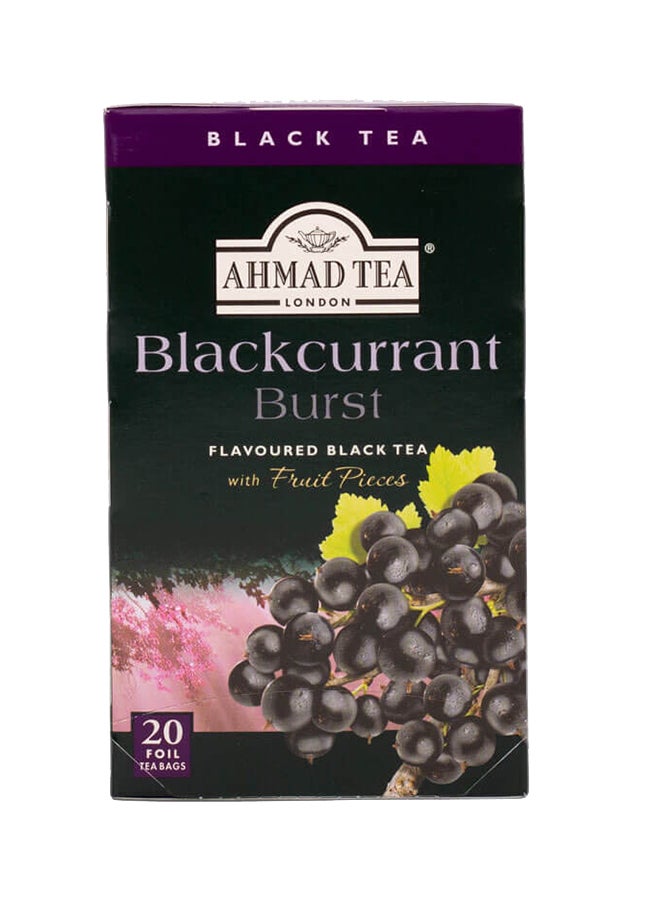 Ahmad Tea Blackcurrant Burst Flavoured Black Tea 2grams Pack of 20 - Image 1