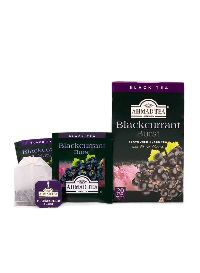 Ahmad Tea Blackcurrant Burst Flavoured Black Tea 2grams Pack of 20 - Image 4