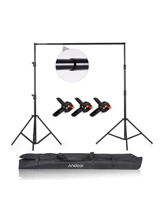 ANDOER 5-Piece Adjustable Studio Photography Backdrop Stand Kit Black - Image 2