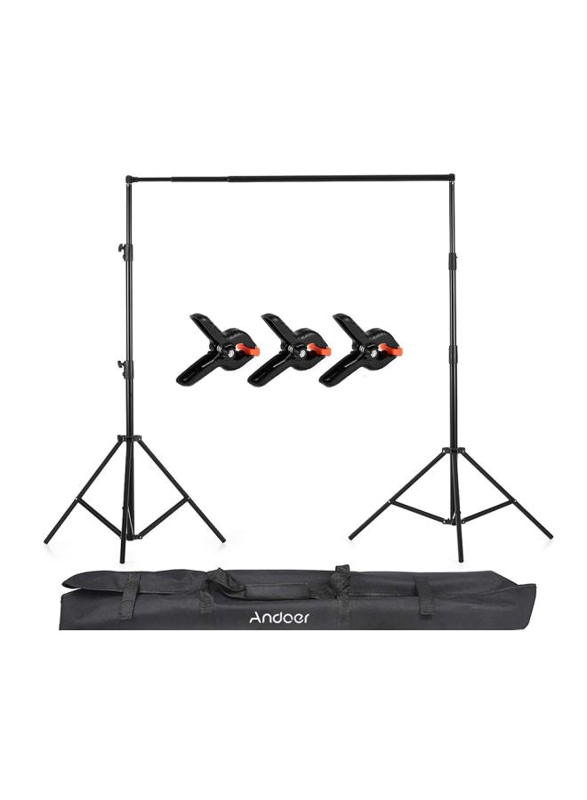 ANDOER 5-Piece Adjustable Studio Photography Backdrop Stand Kit Black - Image 1