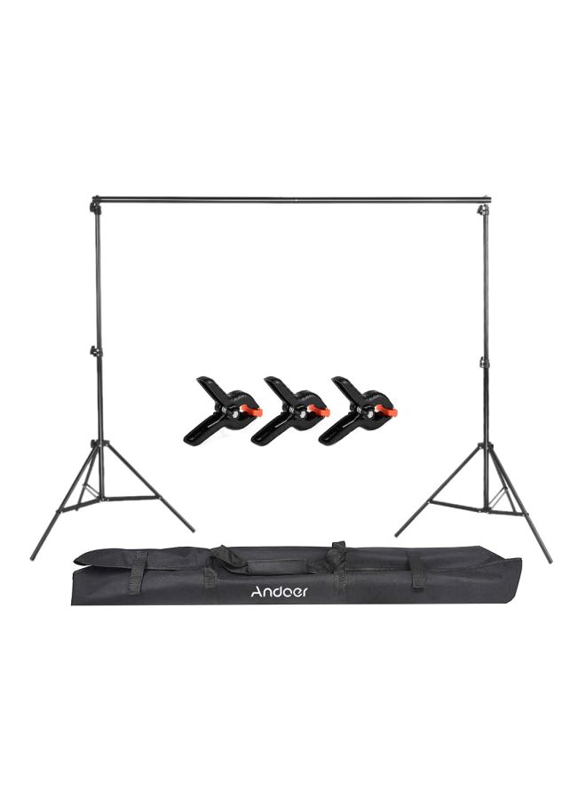 ANDOER 5-Piece Adjustable Studio Photography Backdrop Stand Kit Black - Image 1