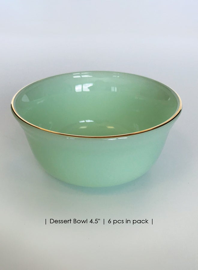 35-Piece Opal Glass Dinner Set Green - Image 2