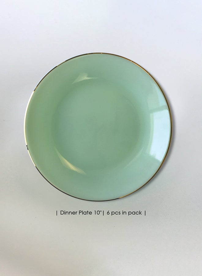 35-Piece Opal Glass Dinner Set Green - Image 4