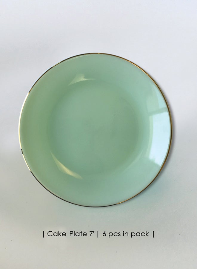 35-Piece Opal Glass Dinner Set Green - Image 5