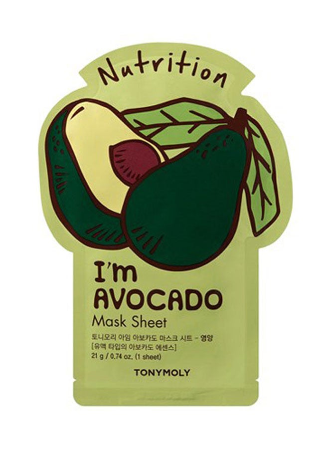 Tony Moly I'm Avocado Mask Sheet – Nutrition 21ml 