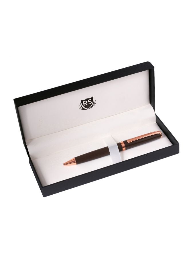 آر إس قلم حبر جاف برأس كروي ذهبي وردي/بني - Image 2