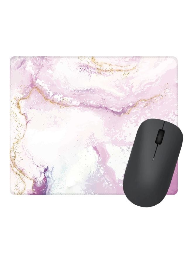 Stylizedd Marble Marine Printed Gaming Mousepad Pink/White/Brown - Image 2