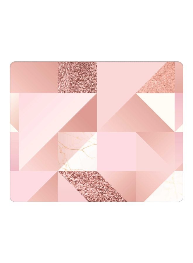 Stylizedd Marble Geometric Printed Gaming Mousepad Pink/White/Brown - Image 1
