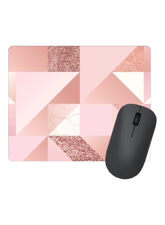 Stylizedd Marble Geometric Printed Gaming Mousepad Pink/White/Brown - Image 2