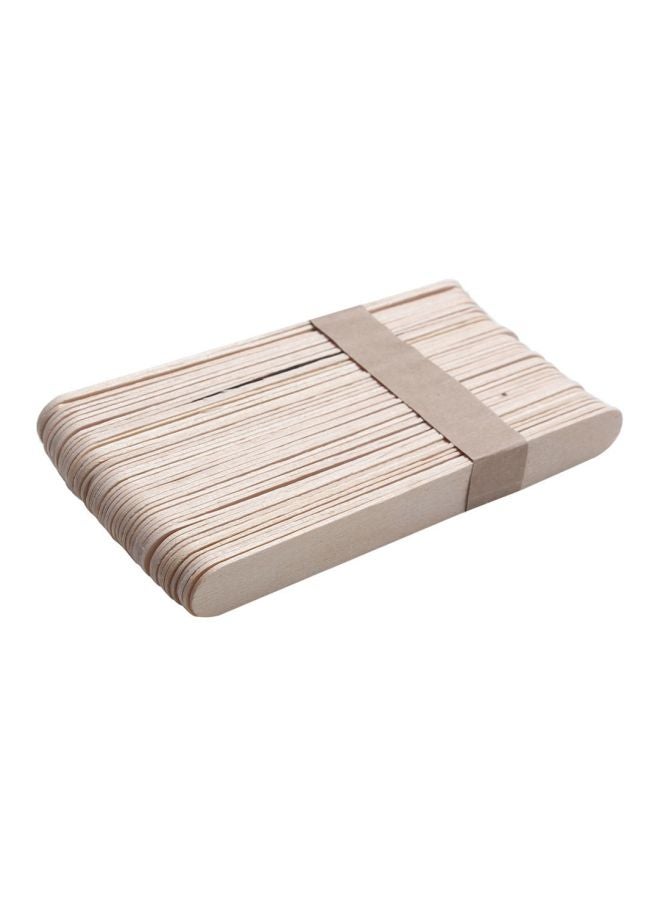 50-Piece Disposable Wax Applicator Sticks Beige 11.5x1cm - Image 1