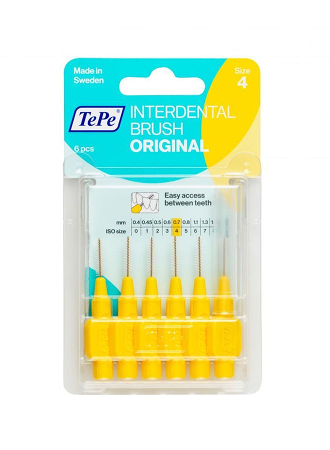 تيبي مجموعة مكونة من 6 فرش تنظيف الأسنان أصفر - Image 1