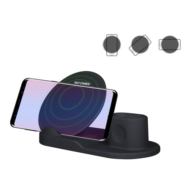 Wireless Charger 3-in-1 Replacement Charging Station Black  - Image 2
