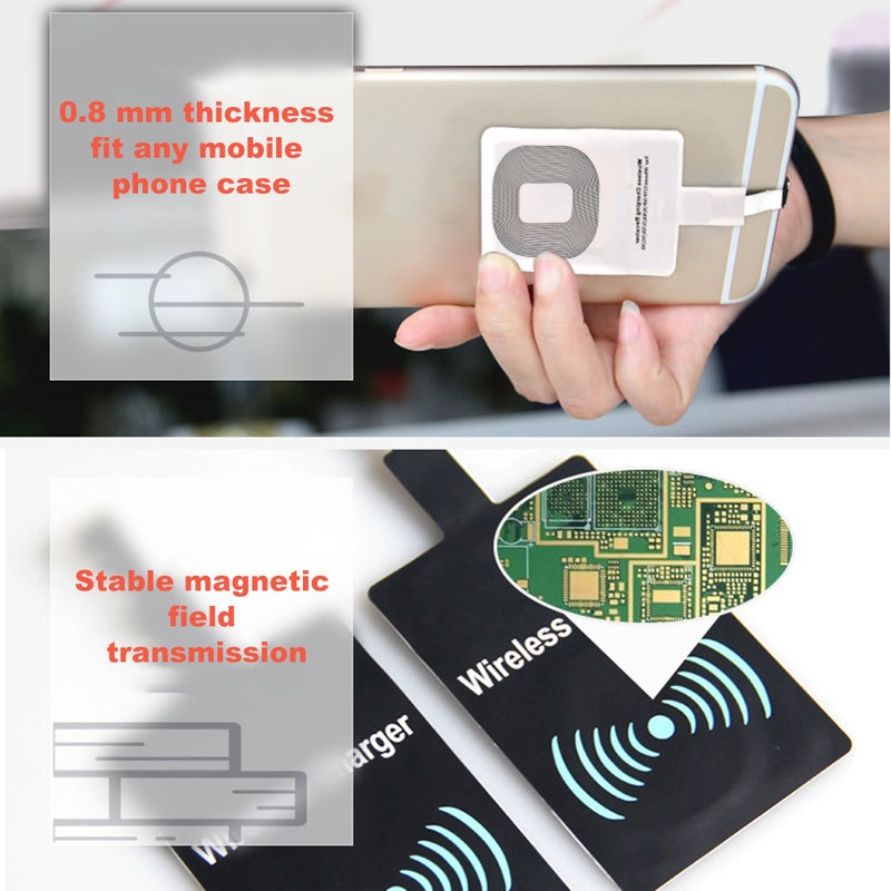 Generic - QI Wireless Charger Receiver Type-C Interface Black - Image 1