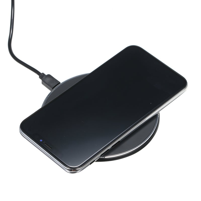 Qi Wireless Charger Rounded Fast Charging Pad Black  - Image 5