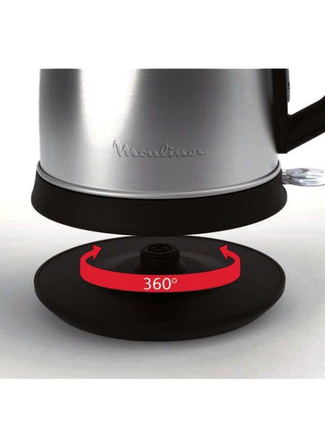 Moulinex - Subito Selecet Electrical Kettle, Silver, Large Capacity Water Boiler, Stainless Steel 1.7 L 2400 W BY550D27 Silver/Black - Image 1
