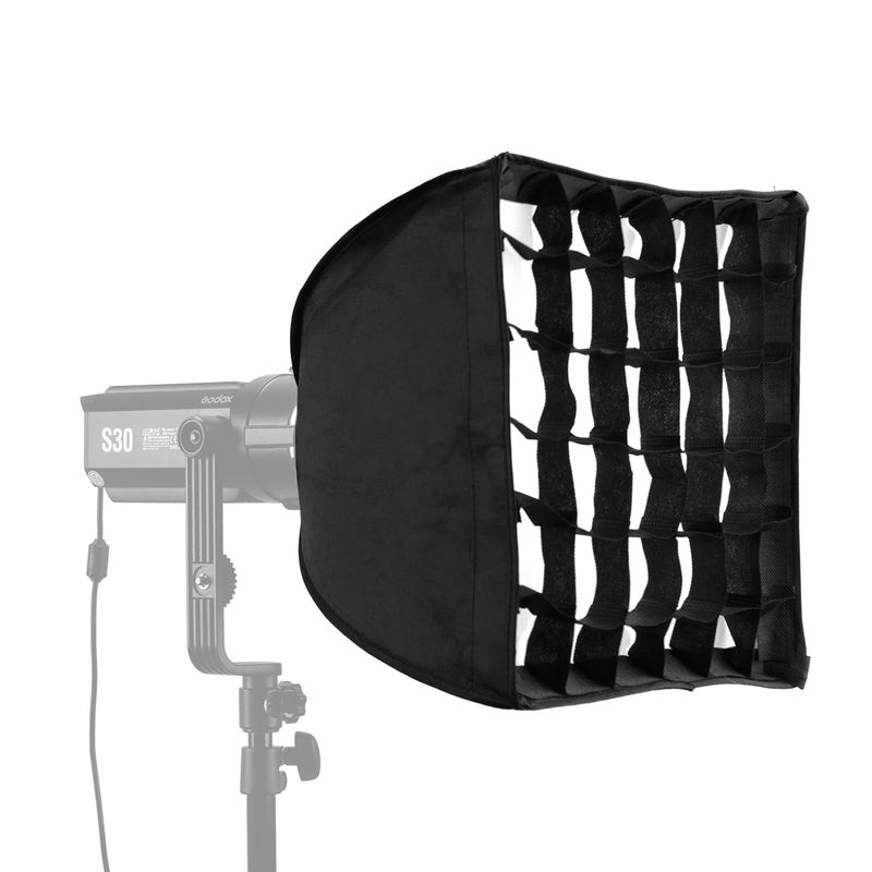 Godox - Soft Box With Grid Compatible And S30 Focusing LED Video Light Black - Image 1