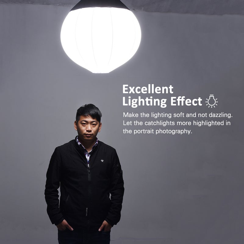 Generic - Foldable Lantern Style Ball Shape Soft Box 50cm Black/White - Image 1