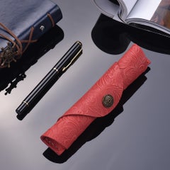 Generic Antique Leather Pen Case Fountain Handmade Sleeve Bag Pouch Protector Multicolour  - Image 4