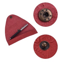 Generic Antique Leather Pen Case Fountain Handmade Sleeve Bag Pouch Protector Multicolour  - Image 5