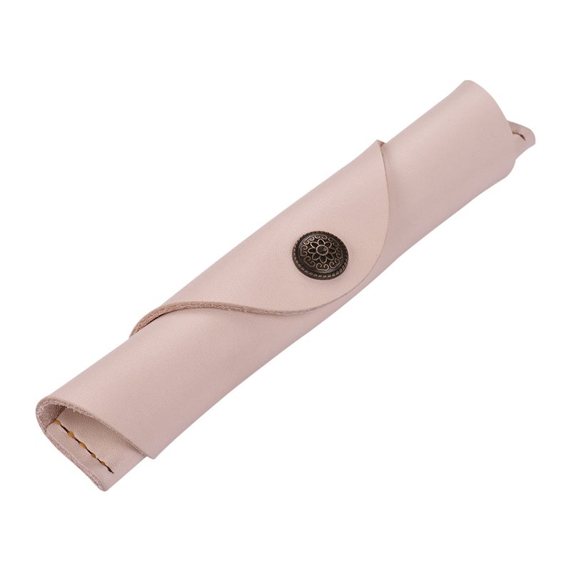 Antique Leather Pen Case Fountain Handmade Sleeve Bag Pouch Protector Beige  - Image 1