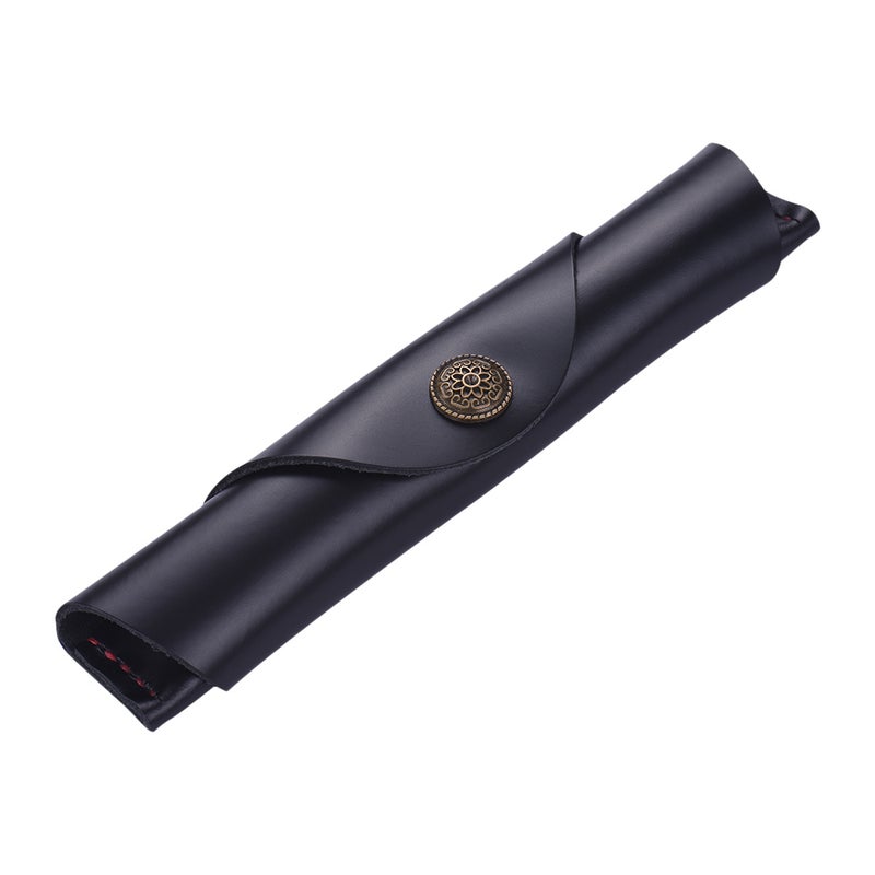 Antique Leather Pen Case Fountain Handmade Sleeve Bag Pouch Protector Black  - Image 1
