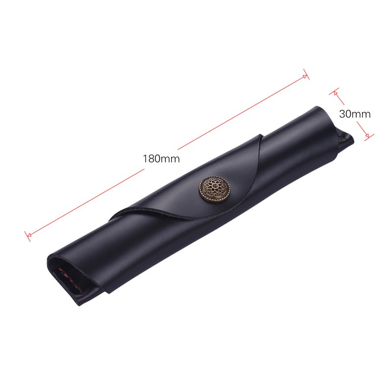 Antique Leather Pen Case Fountain Handmade Sleeve Bag Pouch Protector Black  - Image 4