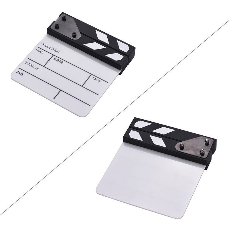 Acrylic Movie Dry Erase Clapboard 17 x 16cm White/Black  - Image 2