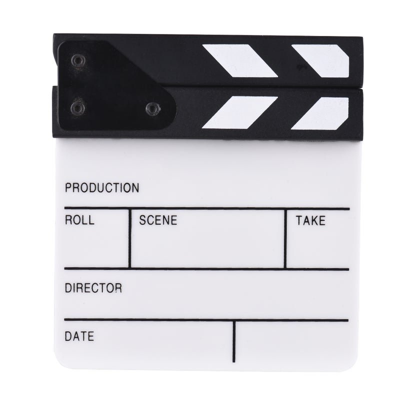 Acrylic Movie Dry Erase Clapboard 17 x 16cm White/Black  - Image 3