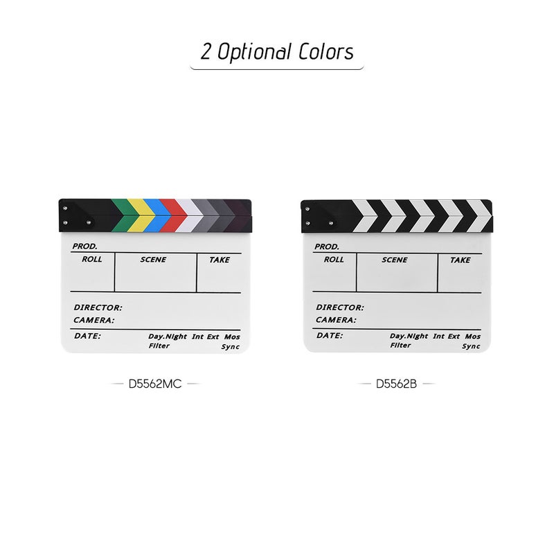 Acrylic Movie Dry Erase Clapboard With Marker Pen 31.6 x 25.5cm White/Black  - Image 3