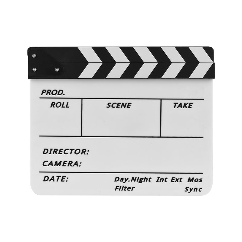 Acrylic Movie Dry Erase Clapboard With Marker Pen 31.6 x 25.5cm White/Black  - Image 5
