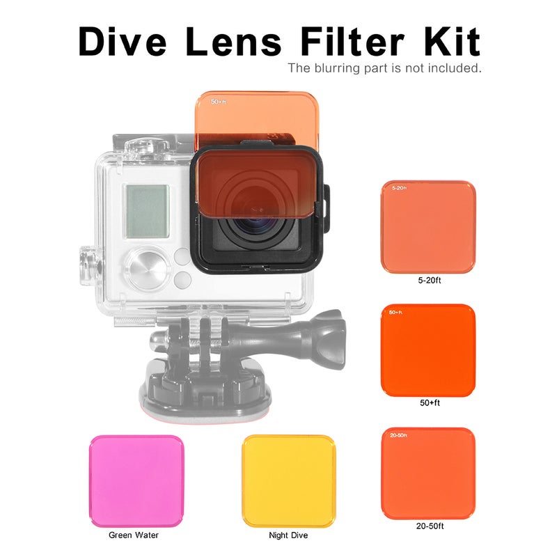 ANDOER Professional Switchable Scuba Diving Lens Filter Kit Multicolour - Image 2